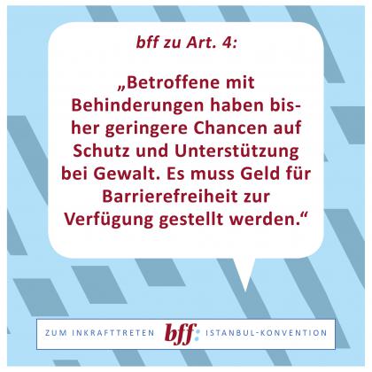  Die Umsetzung aller Maßnahmen für Betroffene muss diskriminierungsfrei sein, unabhängig von Alter, Sprache, Religion oder Behinderung.